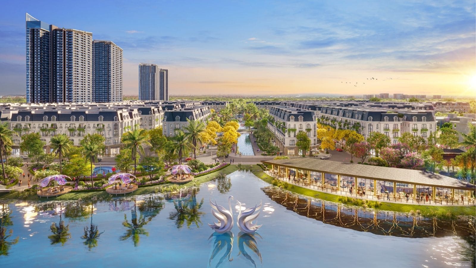 Toàn cảnh Forestia Park lúc hoàng hôn