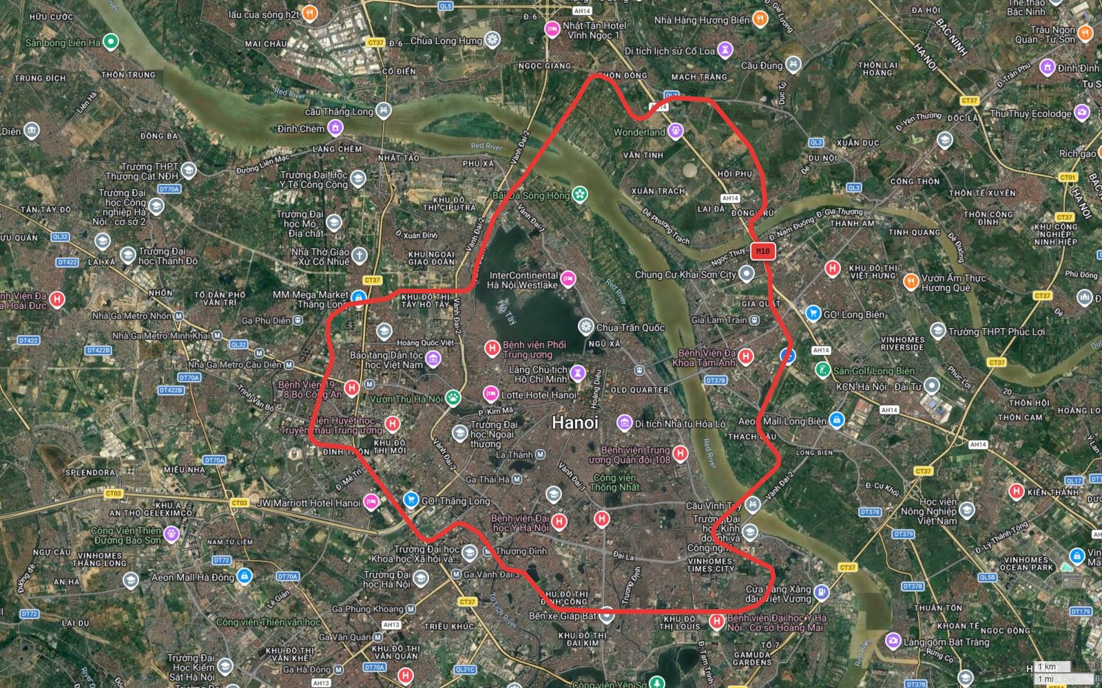 Tuyến metro số 10 Hà Nội đi qua đâu? Vòng 47,2 km
