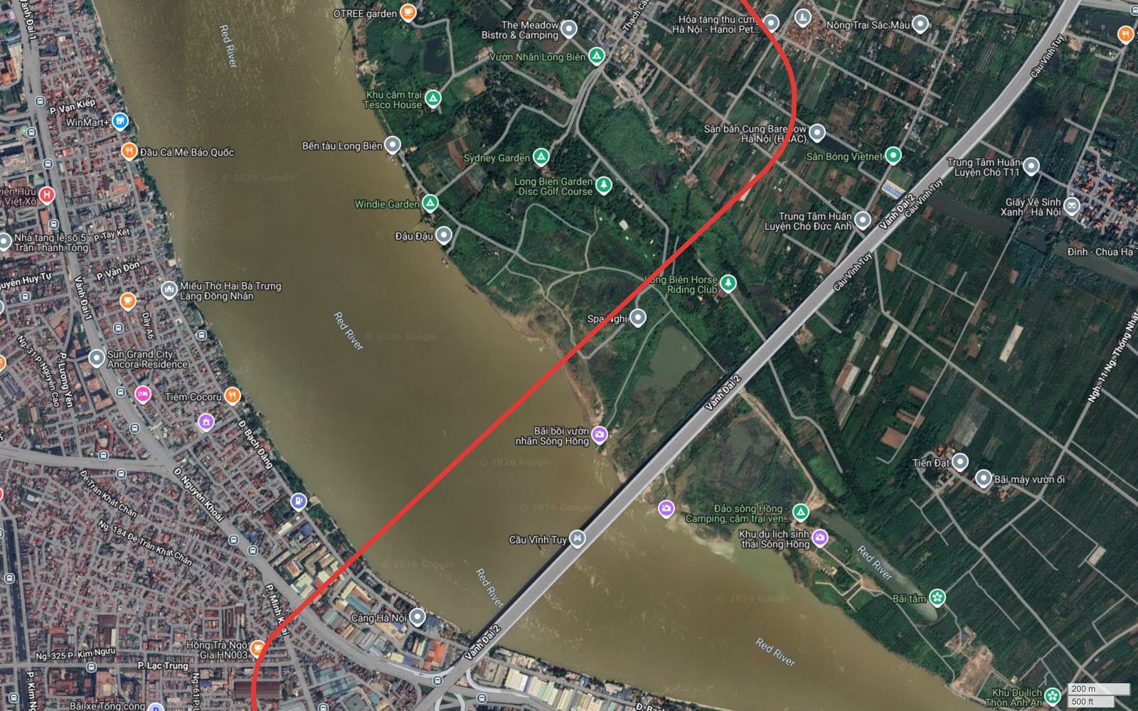Tuyến metro số 10 Hà Nội vượt sông Hồng lần thứ hai ngay thượng lưu cầu Vĩnh Tuy, phía Cảng Hà Nội