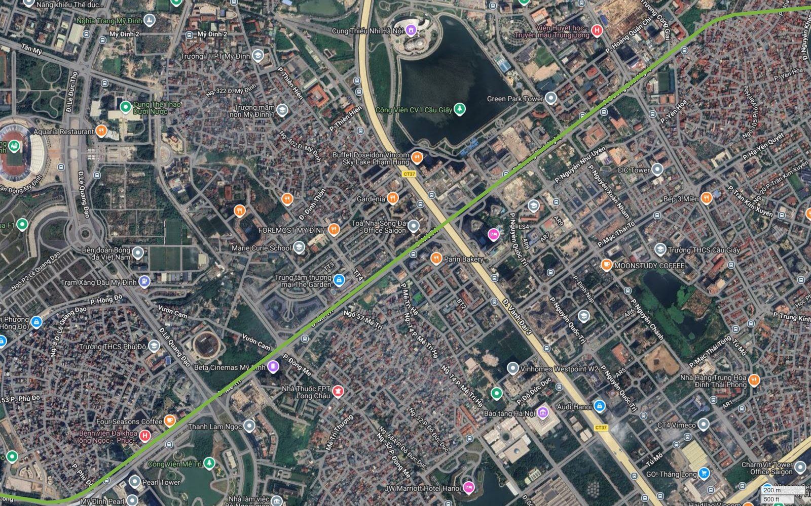 Bản đồ tuyến metro số 11 Hà Nội cắt Vành đai 3 tại Phạm Hùng, gần Vinhomes Sky Lake và Bảo tàng Hà Nội
