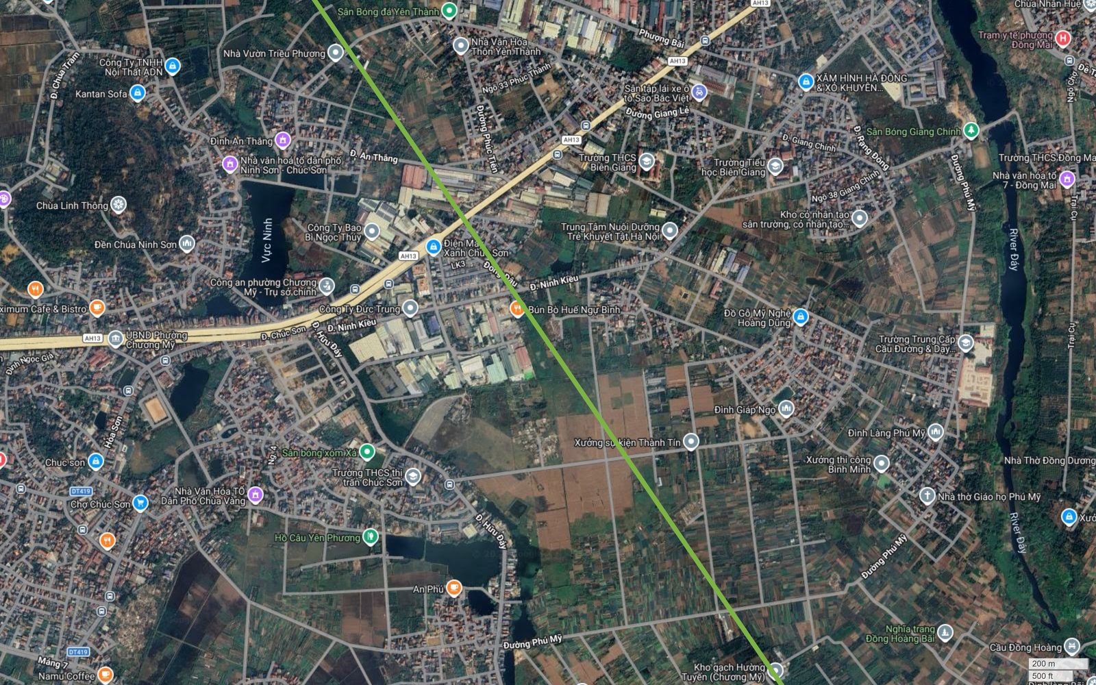 Bản đồ tuyến metro số 11 Hà Nội vượt thị trấn Chúc Sơn, đi vào vùng đất nông nghiệp Phú Mỹ