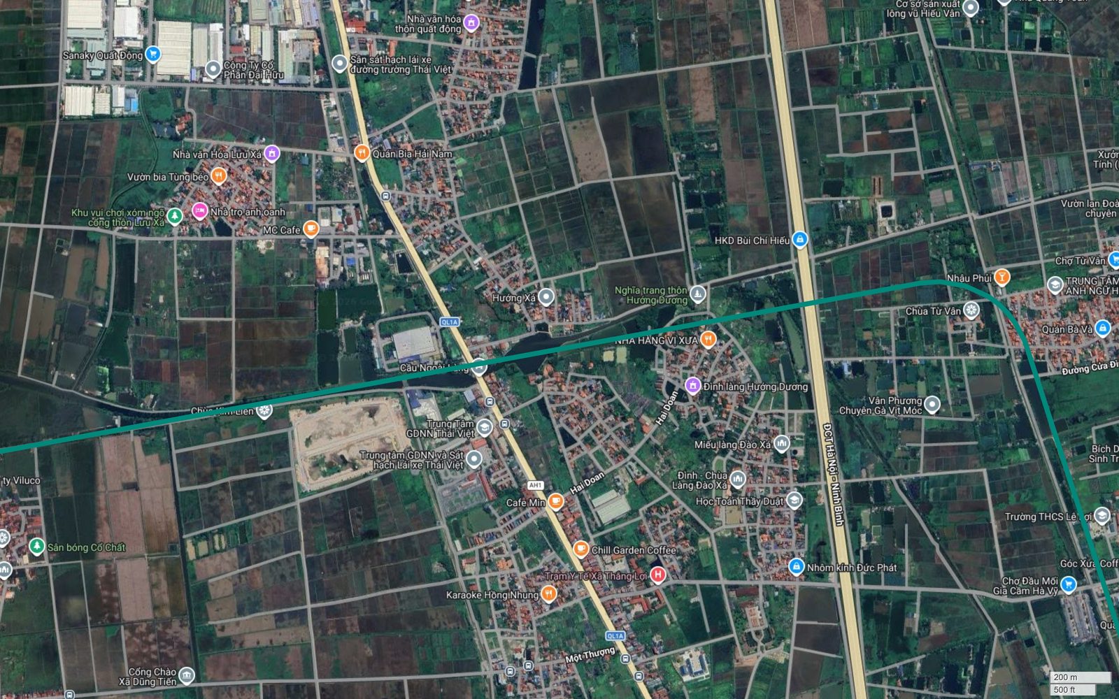 Tuyến metro số 12 Hà Nội vượt cao tốc Pháp Vân Cầu Giẽ rồi bẻ vuông góc xuống nam tại Chùa Từ Vân và Chợ Từ Vân