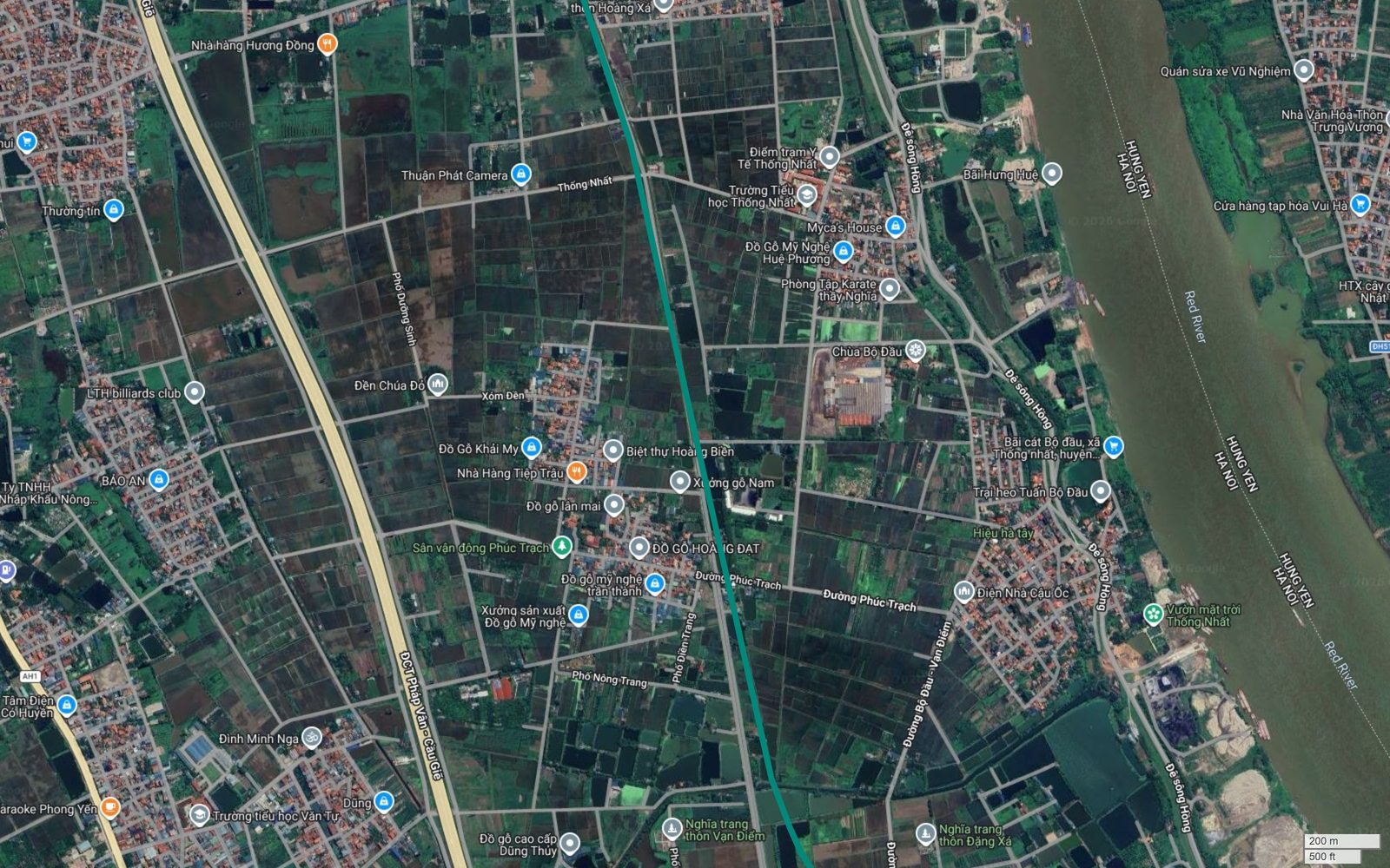 Bản đồ tuyến metro số 12 Hà Nội cắt đường Bộ Đầu Vạn Điểm, đi qua Phố Điền Trang và Phố Nông Trang