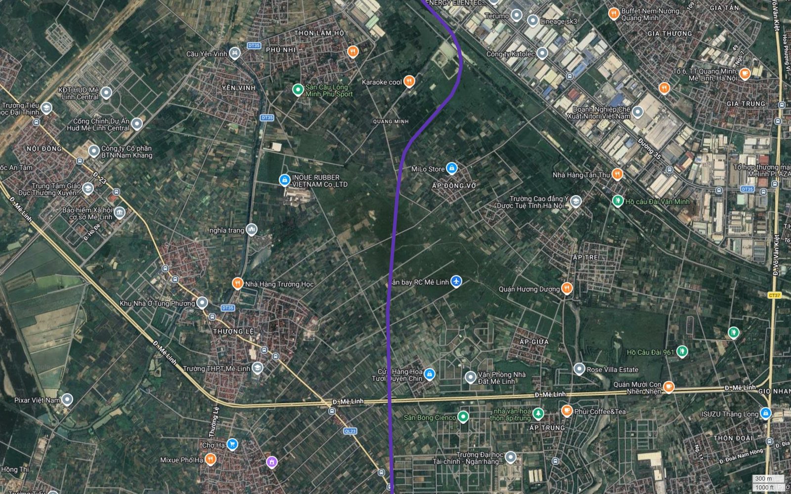 Tuyến metro số 14 Hà Nội đoạn Quang Minh đi qua Ấp Đồng Vỡ, Ấp Trung, tiến về đường Mê Linh và Quốc lộ 23