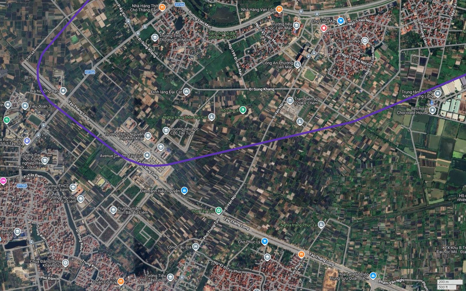 Tuyến metro số 14 Hà Nội chuyển hướng đông qua vùng hoa Tây Tựu, Đại Cát, Phúc Lý thuộc Bắc Từ Liêm