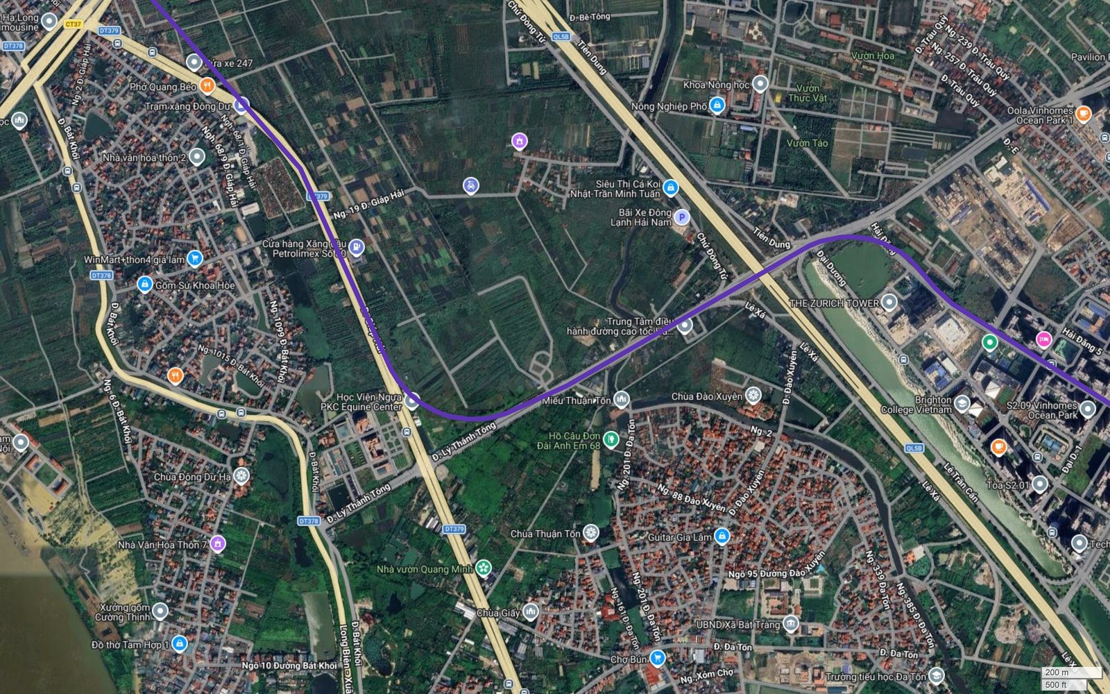 Tuyến metro số 14 Hà Nội chuyển hướng đông qua Đa Tốn, Thuận Tốn, tiến vào Vinhomes Ocean Park và The Zurich Tower