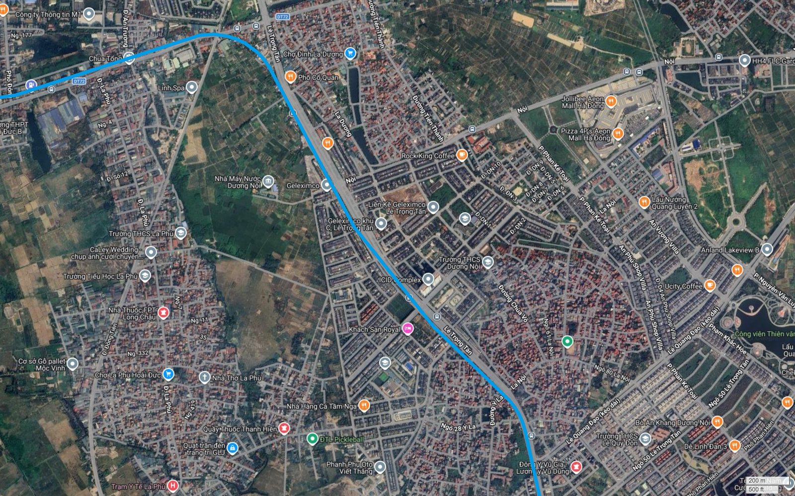 Bản đồ tuyến metro số 15 Hà Nội đi dọc Lê Trọng Tấn qua Dương Nội, gần ICID Complex, Geleximco Lê Trọng Tấn, Aeon Mall Hà Đông và Anland Lakeview