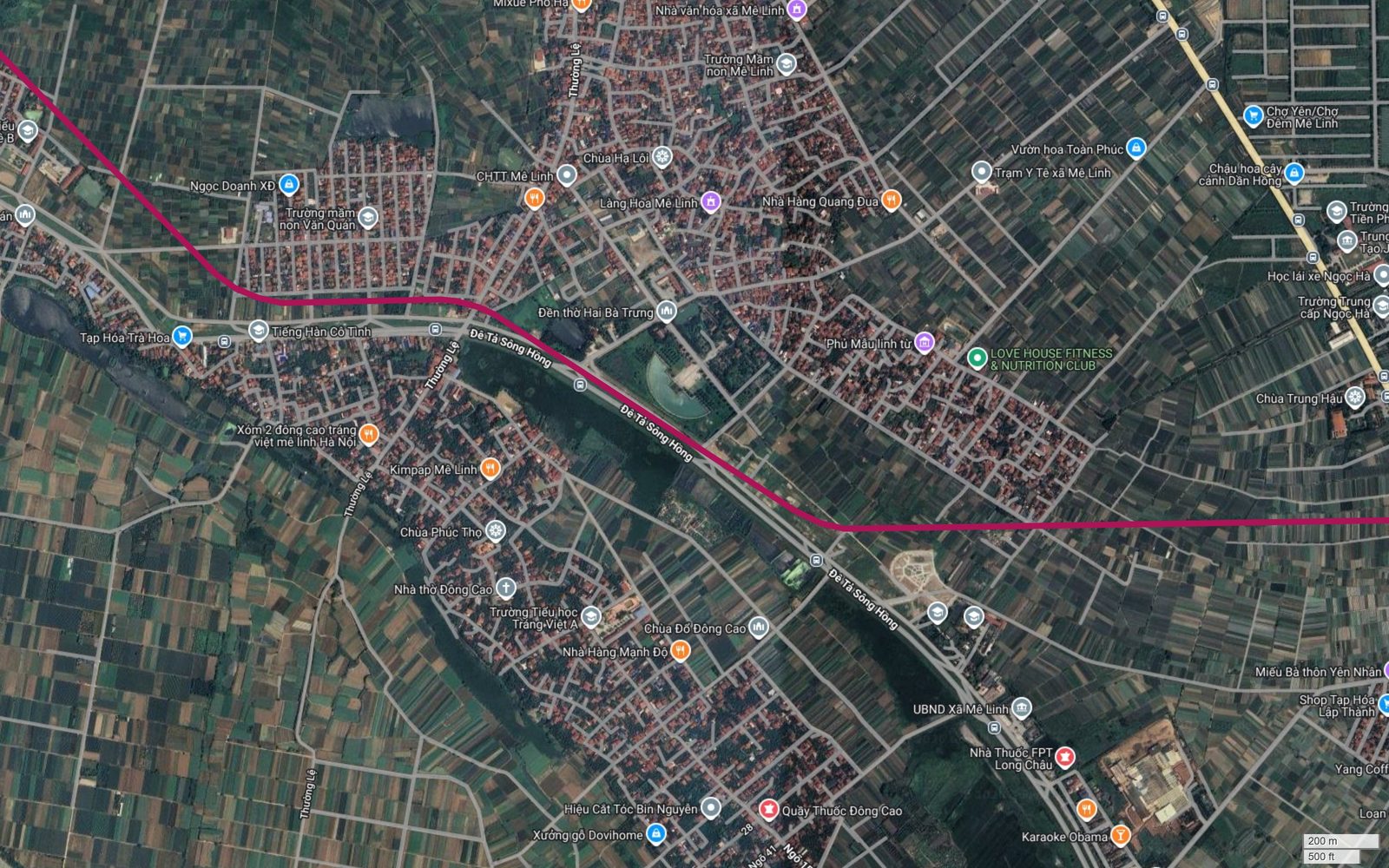 Tuyến metro số 18 Hà Nội bám trục Đê Tả Sông Hồng qua khu Tráng Việt và Đồng Cao, Mê Linh