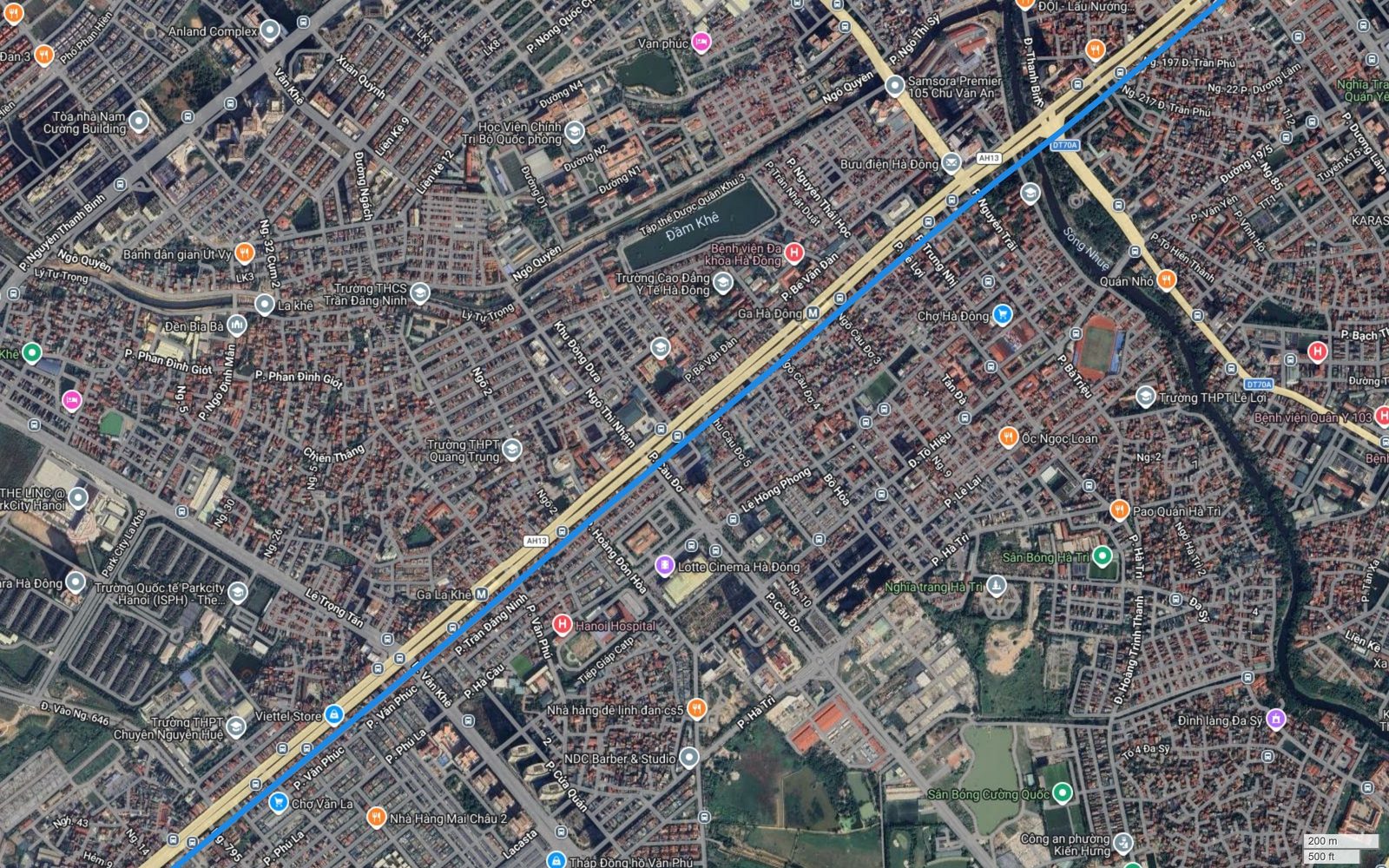 Tuyến metro số 2 Hà Nội qua khu La Khê, Văn La, Văn Phú, gần ParkCity Hanoi, Anland Complex và Lotte Cinema Hà Đông