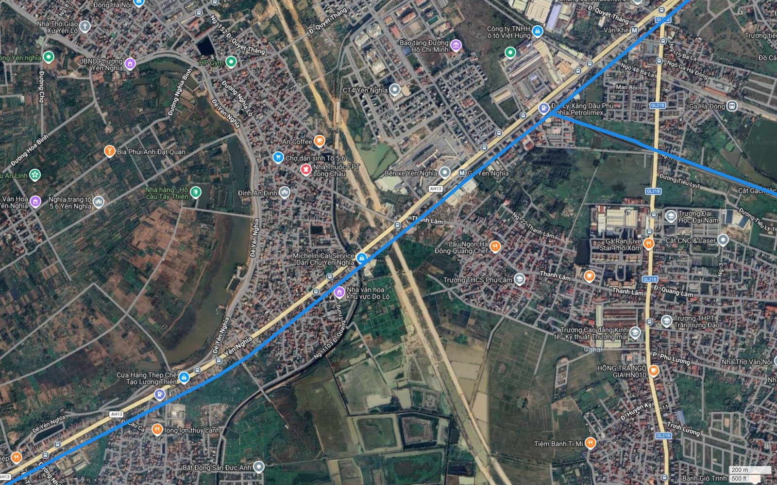 Tuyến metro số 2 Hà Nội qua khu Yên Nghĩa, Phú Lãm, Thanh Lâm dọc Quốc lộ 6, ranh giới cuối cùng của vùng đô thị Hà Đông