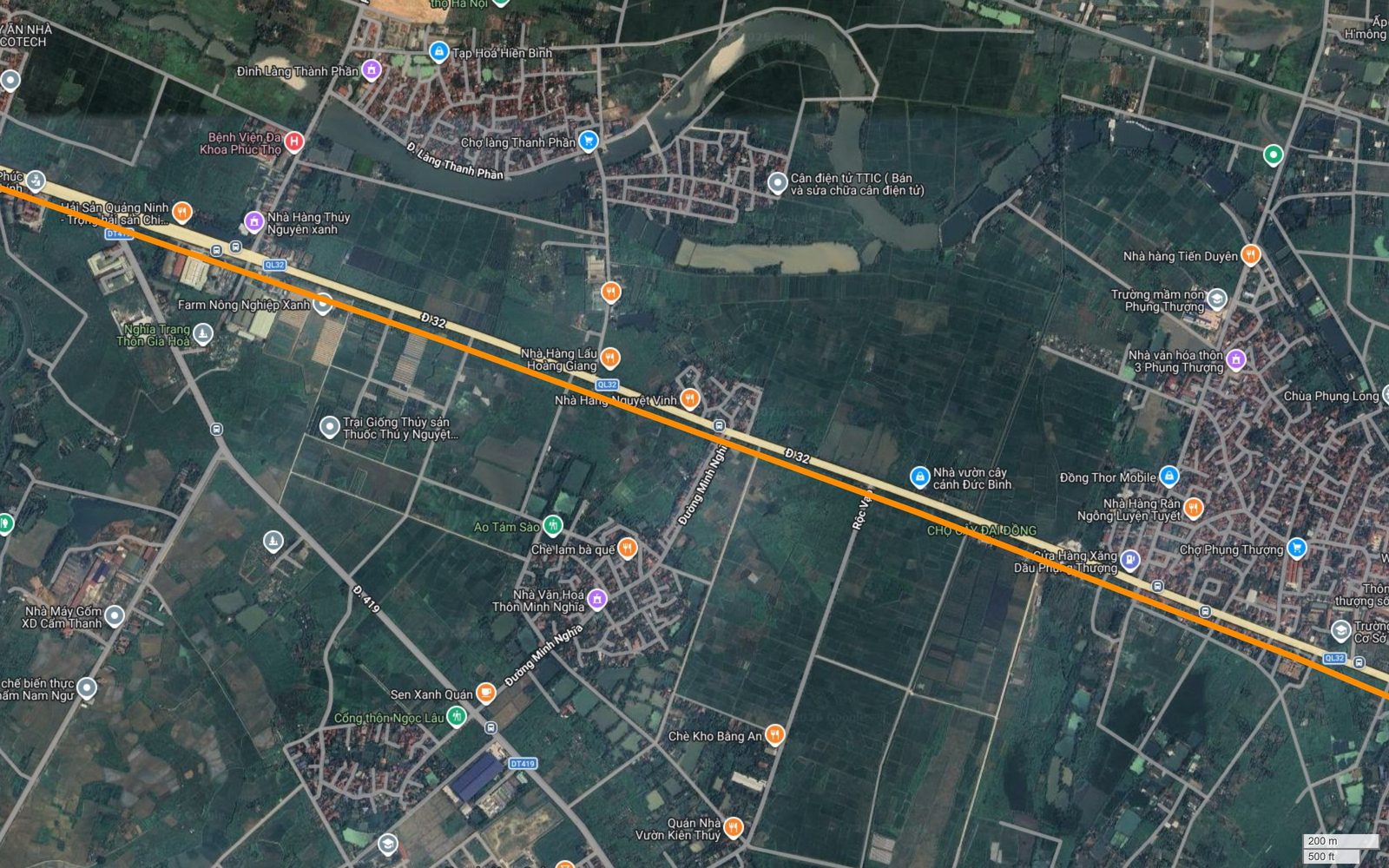 Tuyến metro số 3 Hà Nội đi thẳng dọc Quốc lộ 32 qua Đại Đồng, chợ Cây Đại Đồng và khu Phụng Thượng