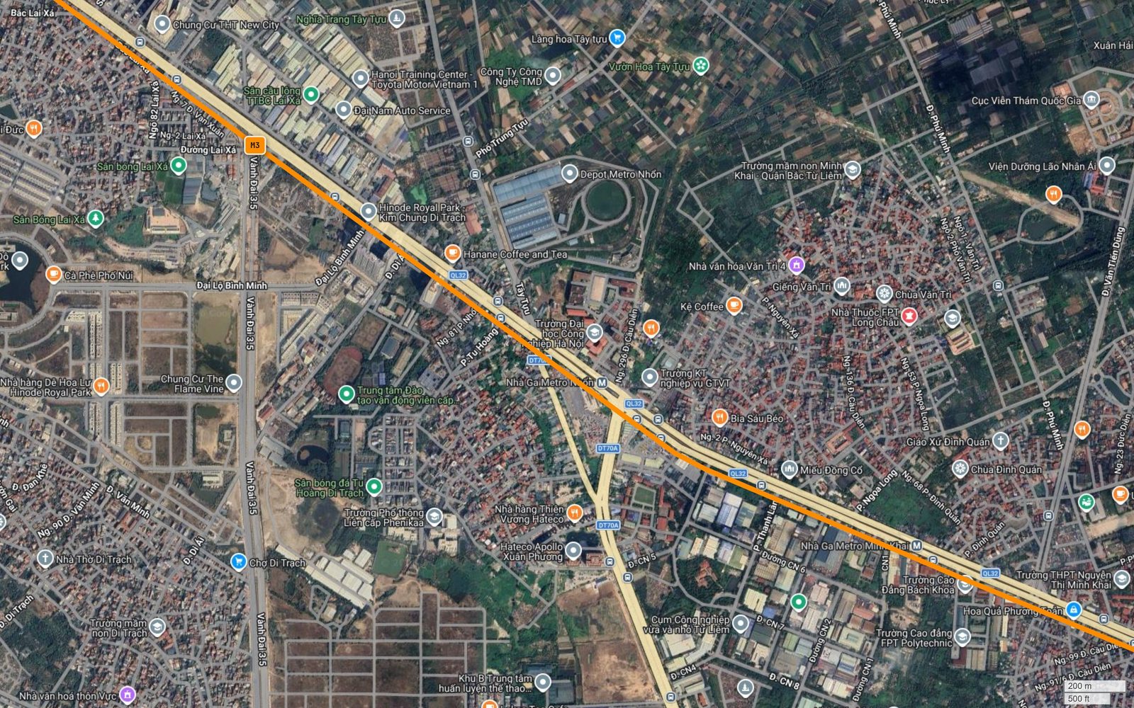 Tuyến metro số 3 Hà Nội đi qua Nhổn, Depot Metro Nhổn, Nhà Ga Metro Nhổn và Đại học Công nghiệp Hà Nội