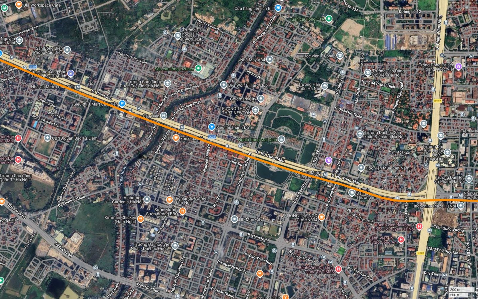Tuyến metro số 3 Hà Nội cắt Vành đai 3 tại Mai Dịch, gần Goldmark City, HD Mon City và Nhà Ga Metro Lê Đức Thọ