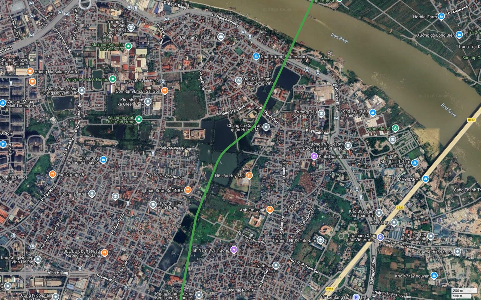 Tuyến metro số 4 Hà Nội qua Vĩnh Hưng, Thanh Đàm, Nam Dư và tiếp cận bờ hữu sông Hồng trước khi vượt sông