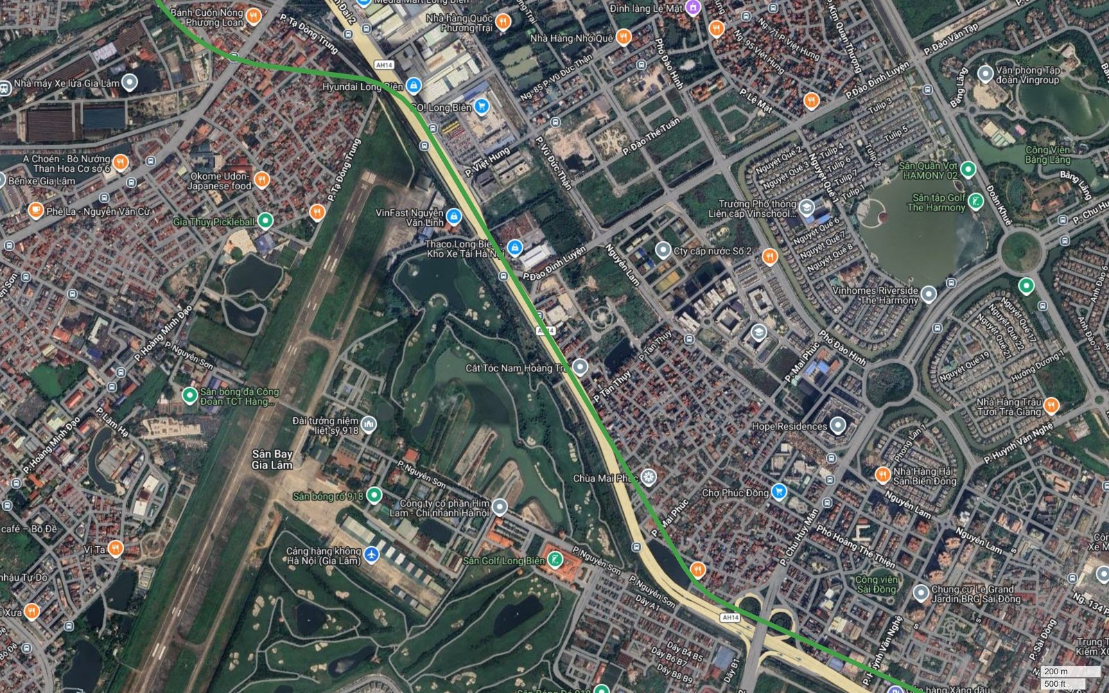 Tuyến metro số 4 Hà Nội chạy dọc trục Nguyễn Văn Linh qua Việt Hưng, cạnh Vinhomes Riverside The Harmony và sân bay Gia Lâm