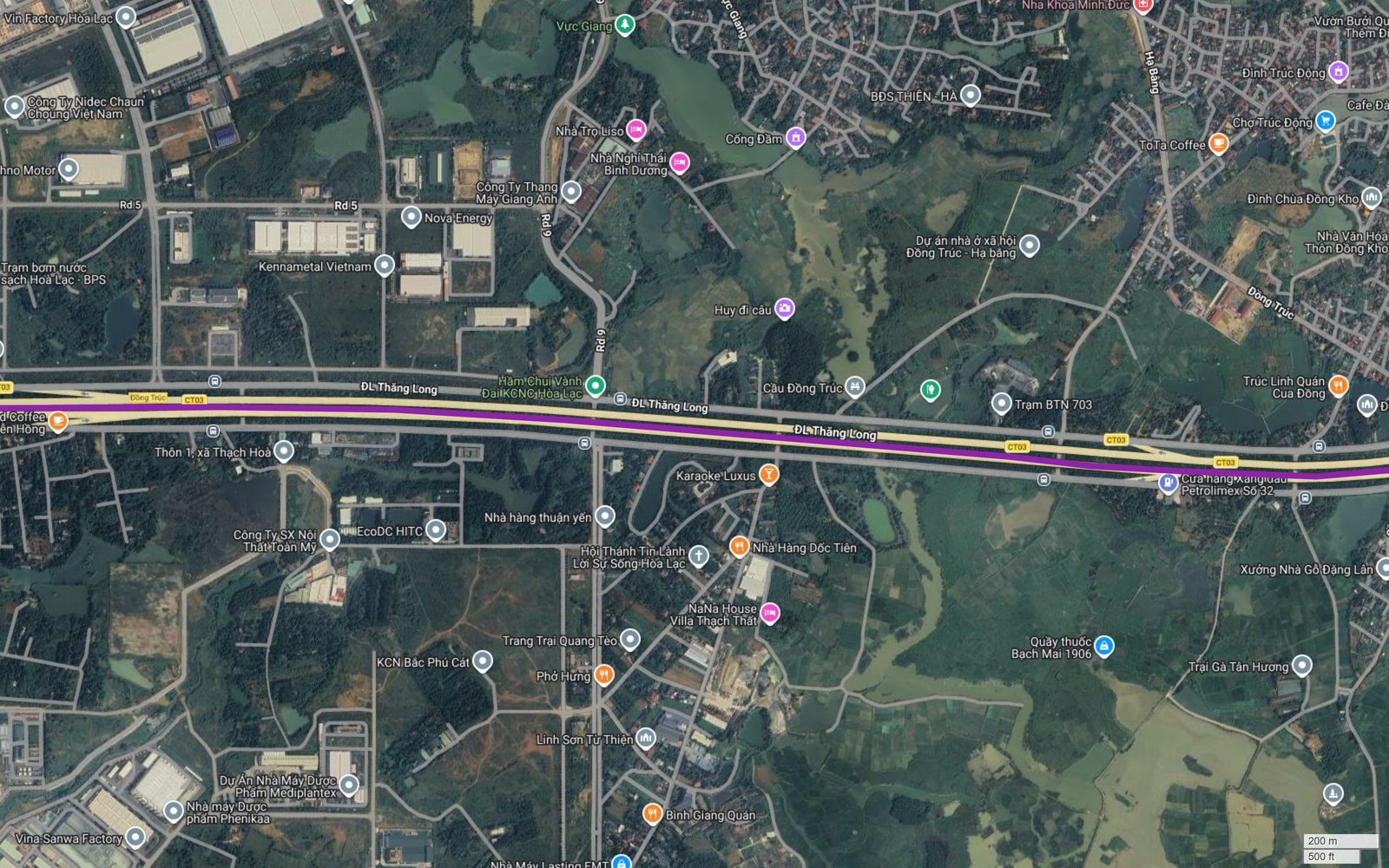 Bản đồ tuyến metro số 5 Hà Nội qua khu Đồng Trúc, Hạ Bằng, gần dự án nhà ở xã hội Đồng Trúc và Khu công nghiệp Bắc Phú Cát