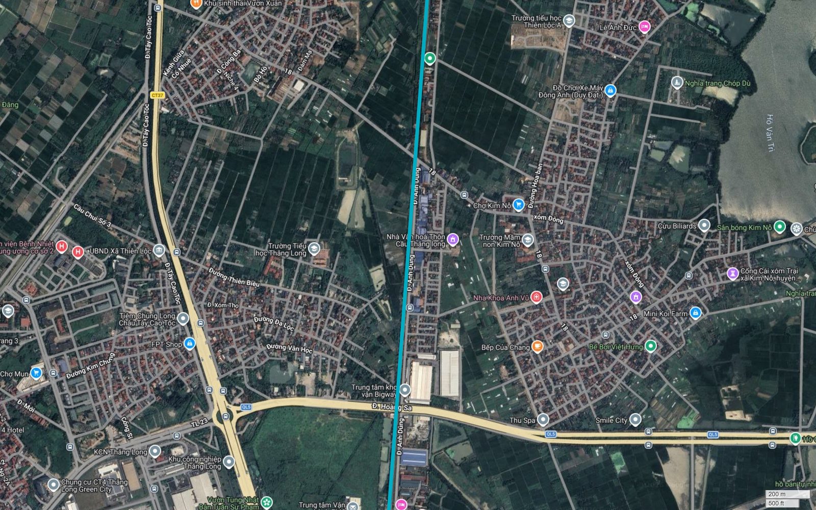 Tuyến metro số 6 Hà Nội bám trục đường 18 và đường Anh Dũng xuyên khu dân cư Kim Nỗ, cạnh Chợ Kim Nỗ