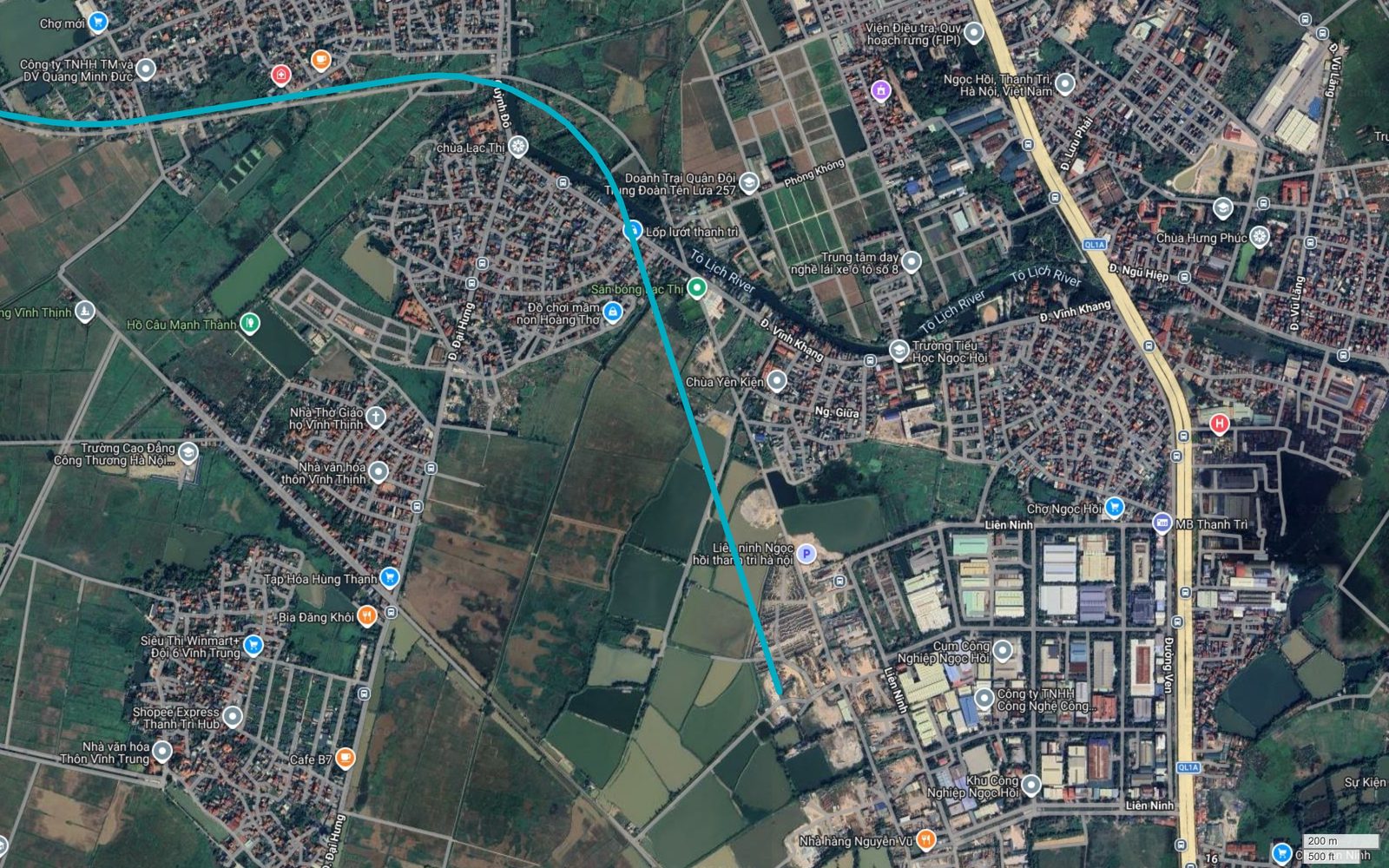 Điểm cuối tuyến metro số 6 Hà Nội tại khu Liên Ninh, Ngọc Hồi, Thanh Trì, cạnh Cụm Công Nghiệp Ngọc Hồi và Quốc lộ 1A