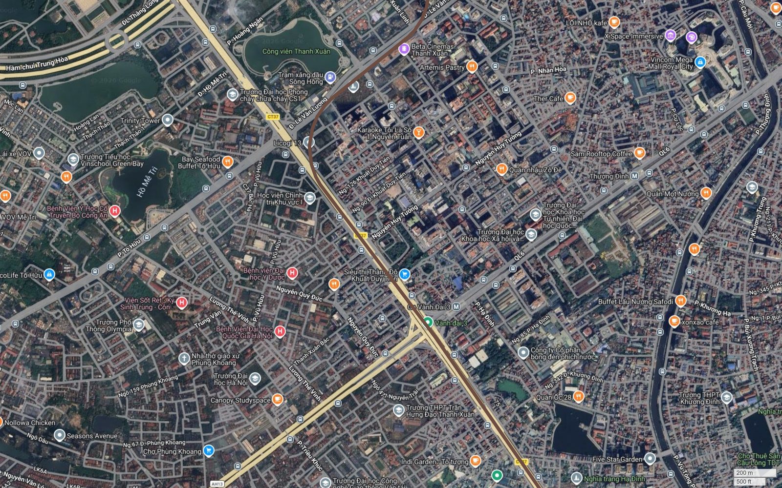 Tuyến metro số 7 Hà Nội nhập hành lang Vành đai 3 tại Khuất Duy Tiến, cạnh nhà ga Vành đai 3 của tuyến metro 2A Cát Linh Hà Đông