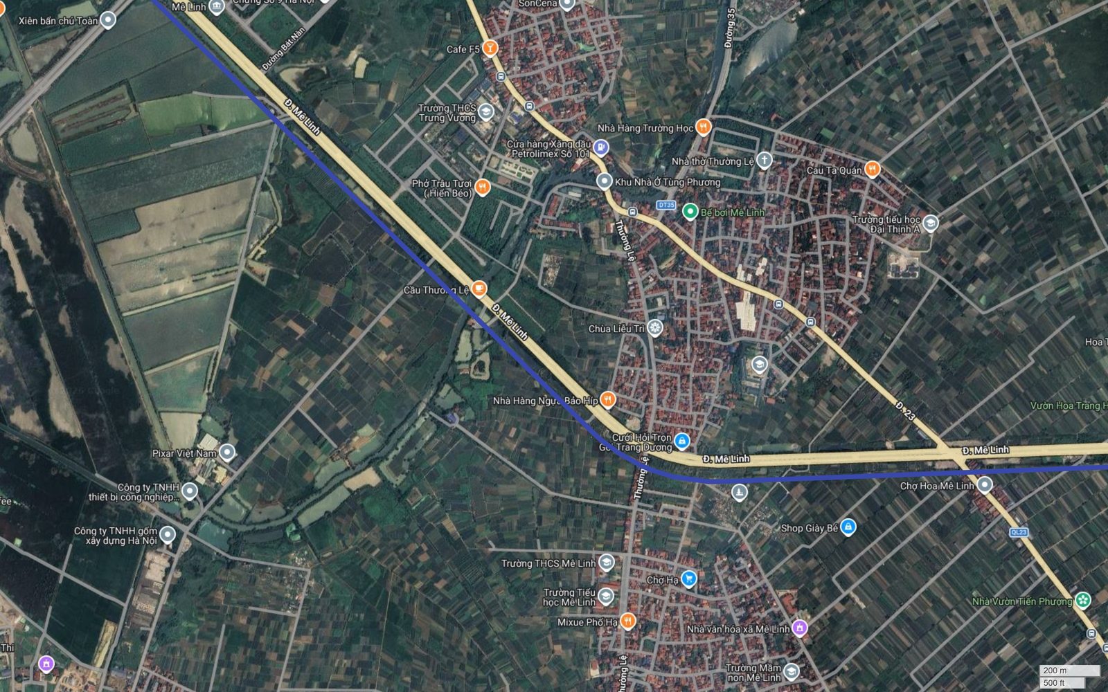 Tuyến metro số 9 Hà Nội qua Cầu Thượng Lệ, Chùa Liễu Trì và điểm tách Quốc lộ 23 khỏi trục đường Mê Linh