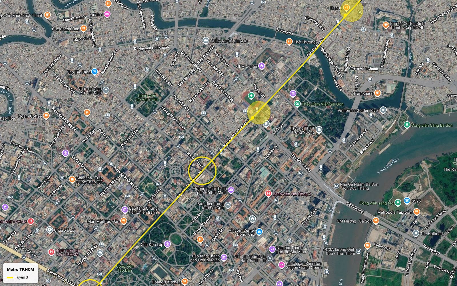 Lộ trình tuyến metro số 3 TP.HCM qua ga ngầm gần Thảo Cầm Viên Sài Gòn, vượt kênh Thị Nghè sang Bình Thạnh