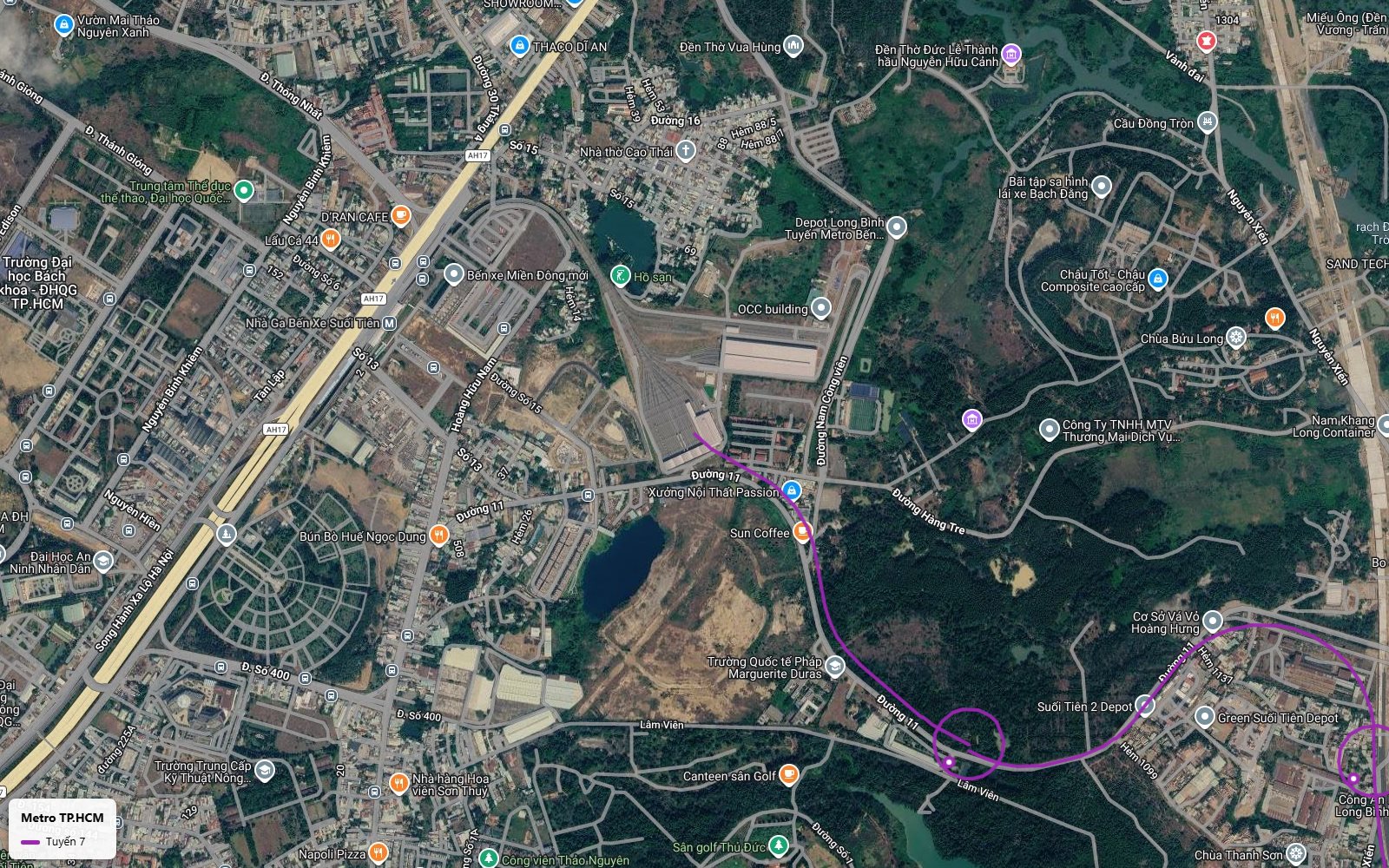 Lộ trình tuyến metro số 7: từ Long Bình đến Tân Kiên