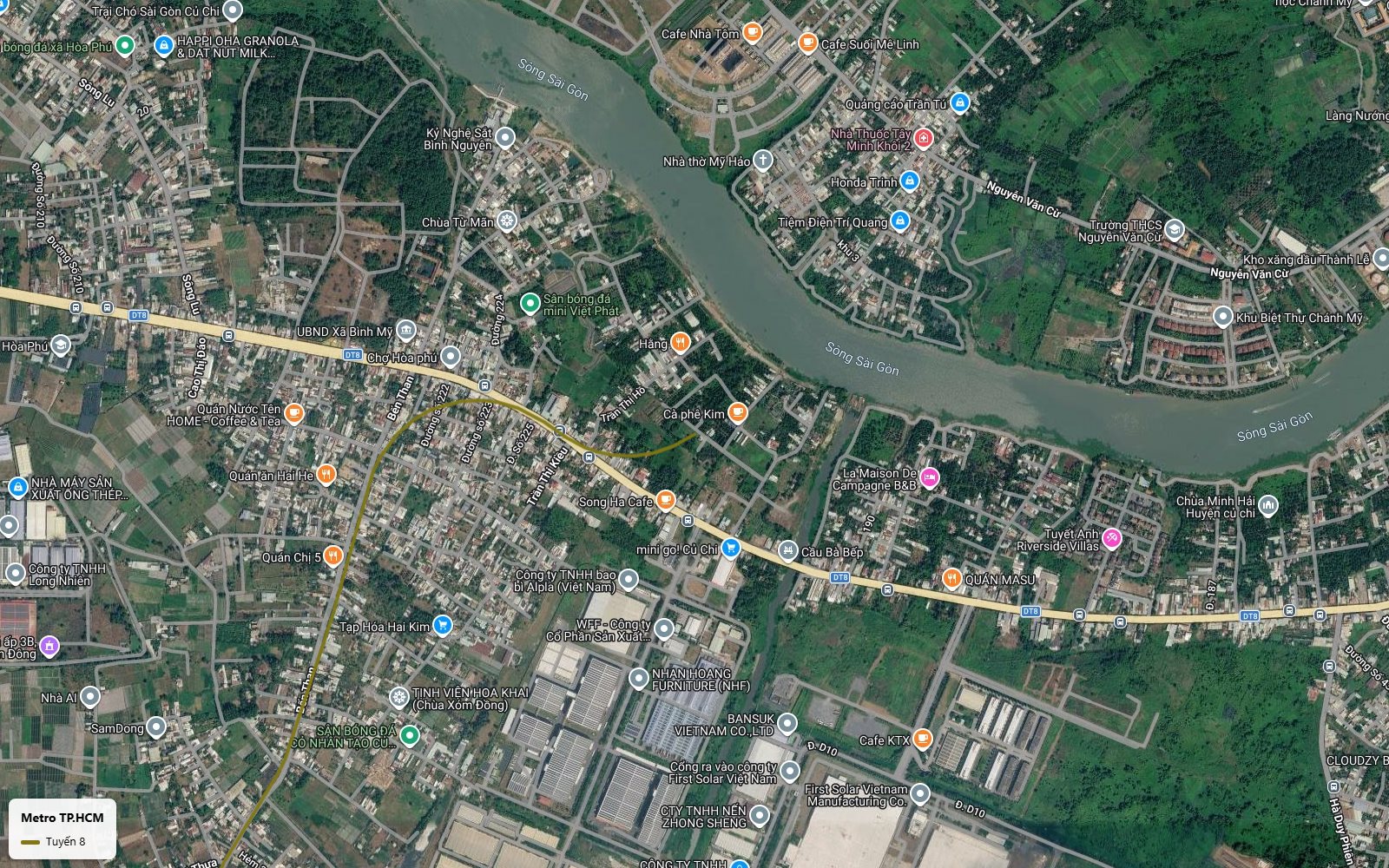 Lộ trình tuyến metro số 8: từ Bình Mỹ đến Đa Phước